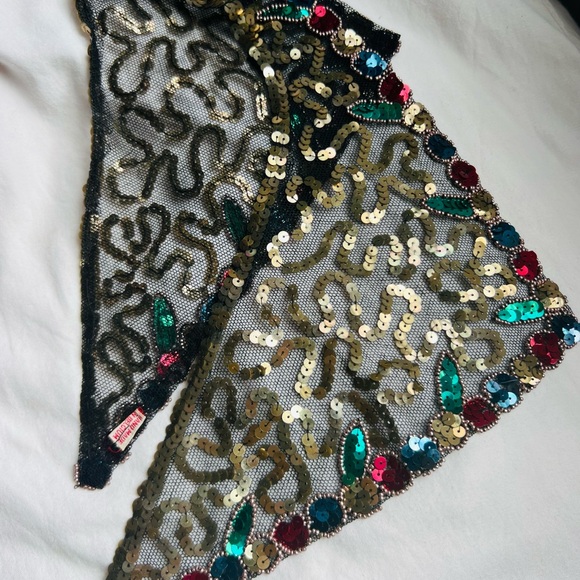 Handmade Vintage sequined collar made in Belgium Like New!! - Picture 9 of 11